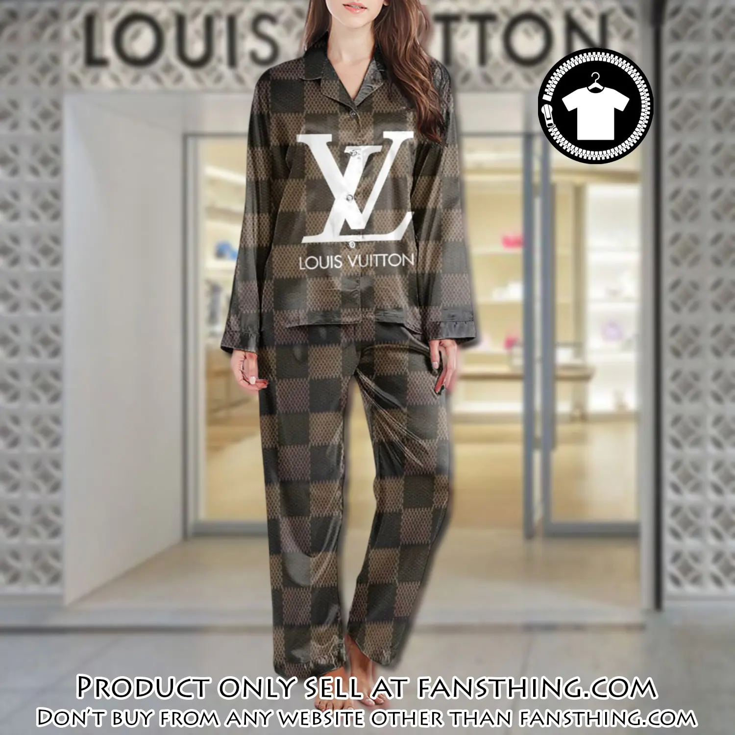 Lv monogram long satin pajama set pjs1025 fst0725407